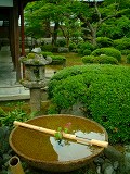 圓光寺：庭園と手水鉢