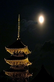 東寺：満月と五重塔
